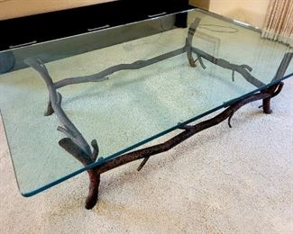 Iron and glass top contemporary  table