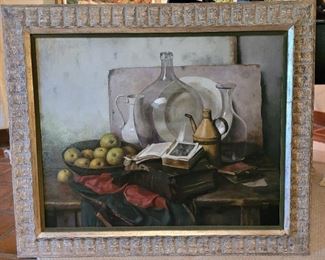Henk Bos vintage oil painting 31x39 in size