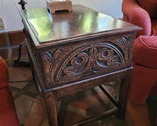 Vintage hand carved side table