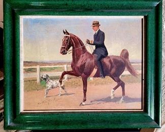 George Ford Morris oil painting 1935 "Champion 5 Gaited Saddle Gelding Jeb Stuart, ridden by Tillman Bubenzer"  11x14 image size