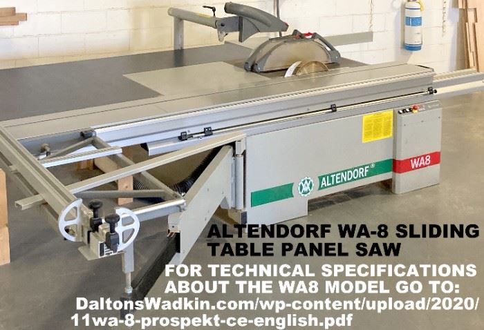 ALTENDORF WA-8 SLIDING TABLE PANEL SAW TABLE SAW