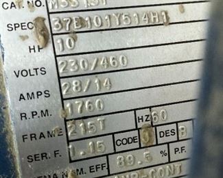 THE QUINCY IS OPERATING WITH  A BALDOR INDUSTRIAL MOTOR