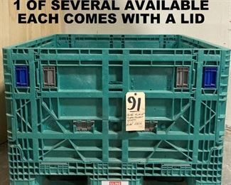 HEAVY DUTY COLLAPSIBLE PALLET CRATES. THEY FOLD DOWN TO 12" HIGH WHEN NOT IN USE.. THERE ARE 4 OF THESE TO CHOOSE FROM, OR BUY ALL.