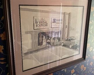 Iris' Bridal Boutique/Sharpe's Formal Wear Framed and Signed Sketch