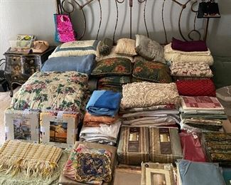 Assorted Bedding and Pillows