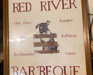 Cross Stitch BBQ Sign