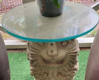 Figural Foo Dog Outdoor Table