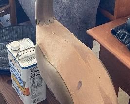 Large Brass and Wooden Bird Statue