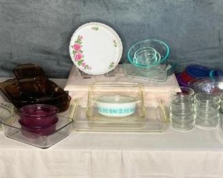 Pyrex Pieces
Large lot of Pyrex and Anchor Hocking and a couple of purple Corningware bowls, lots of lids, 33 glass pieces and 25 lids