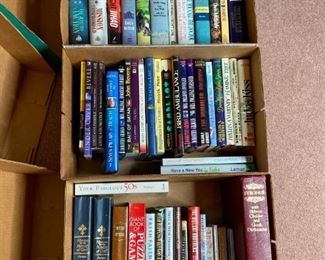 Books!
Three paper boxes full of mostly hard cover books. Approx. 16 are paperback