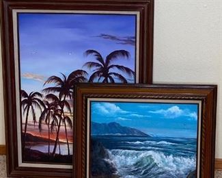 Ocean and Tropical Art
Two original pieces of art in frames