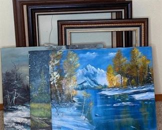 Original Art on Canvas
3 Original paintings on canvas. Come with frames that fit the canvases.