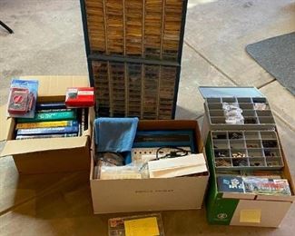 Electronic Components
Digital experimenter, diodes, resisters, capacitors, project lab, digital multimeters, books on electronics, and more