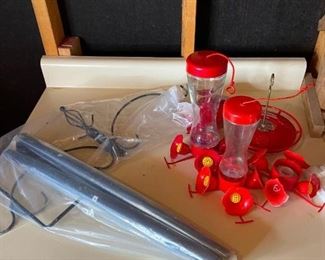 Bird Houses and Feeders
Hummingbird feeders, birdseed feeders, squirrel-proof feeders, hanging pottery feeder, metal rack for feeders and more