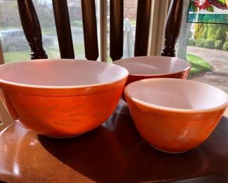 Pyrex Mixing Bowl Set, Autumn Harvest Wheat Pattern