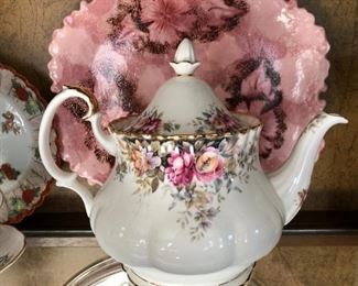 Vintage Tea Pot, Floral China