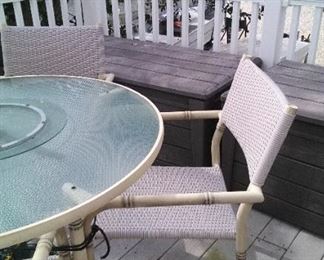 Outdoor Table with Lazy Susan and 4 chairs $300
