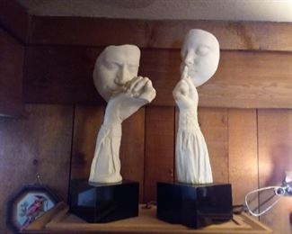 John Cutrone Sculptures. "Au Revoir" and "Silence"