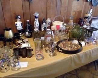Lots of vintage, MCM glass and barware.