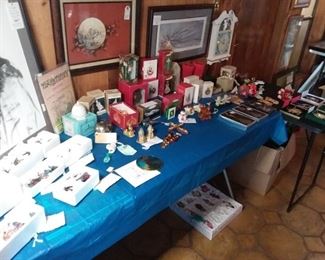 Lots and lots of vintage ornaments and other decorations.