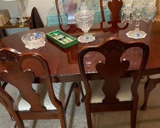 Oval dining table and 6 chairs