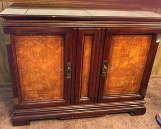 Solid cherry-wood formal dining room set (table, 2-extensions, 6 chairs, hutch/China cabinet and buffet table)