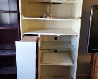 Matching 80s lacquer cabinet with pull out Video/CD shelf