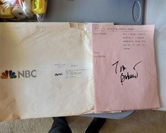 Tom Brokaw signature on an NBC script