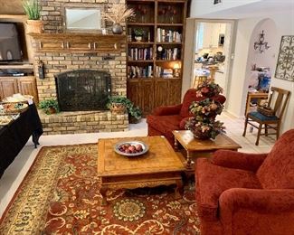 Large wool area rug, home decor, and nice furnishings