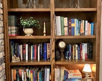 Selection of books and home decor