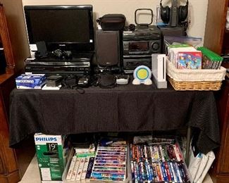 Electronics including DVD’s, stereo equipment, video console & games