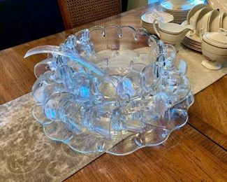 14 pc vintage punch bowl set perfect for hosting parties