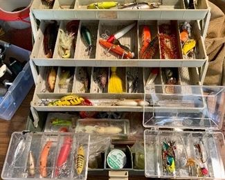 Tackle boxes w/ fishing lures