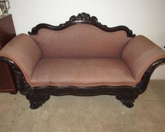 Petite carved settee