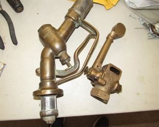 Antique brass gasoline nozzles