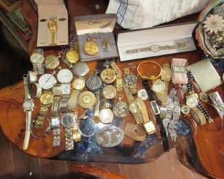 Vintage pocket watches, watches, etc