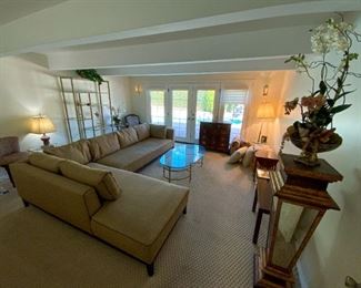 Sectional with down filled cushions available for presale - Please call Mimi at 562-254-2597 for details.