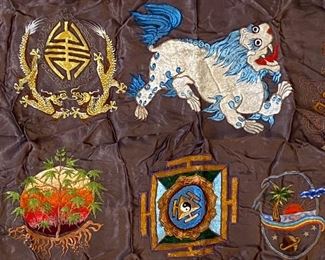 old Chinese embroidered silk panel