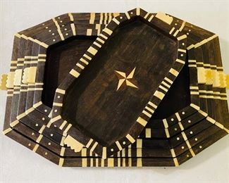 ebony and  bone stacking trays