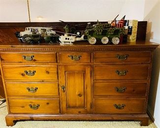 Davis furniture chest, collection of Haitian military toys  