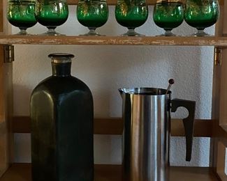 vintage bohemian aperitif/ liquor stems 