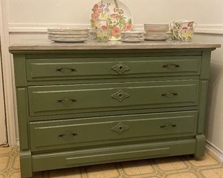 marble top low chest