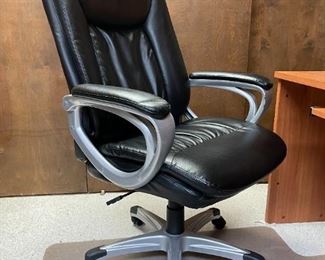 Black Faux Leather office chair $60