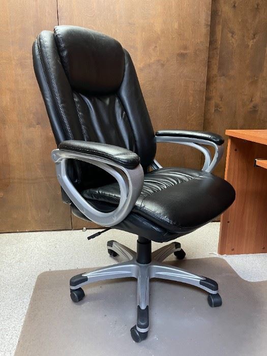 Black Faux Leather office chair $60
