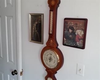 Vintage barometer with thermometer 