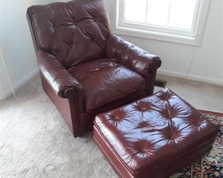 Tufted  chair with ottoman 