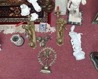 Brass wall sconces
