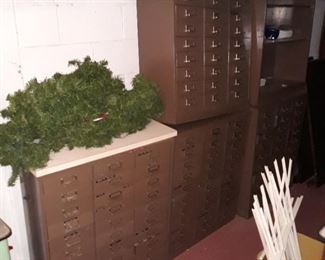 Three nice multi drawer metal storage cabinets made by Steelmaster 
Thirty drawers per cabinet 