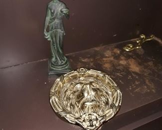 Good size brass Door knocker, lionhead 