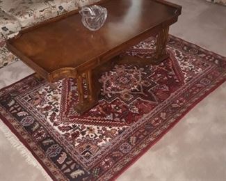 Wool rug 4' x 6'
Coffee table 